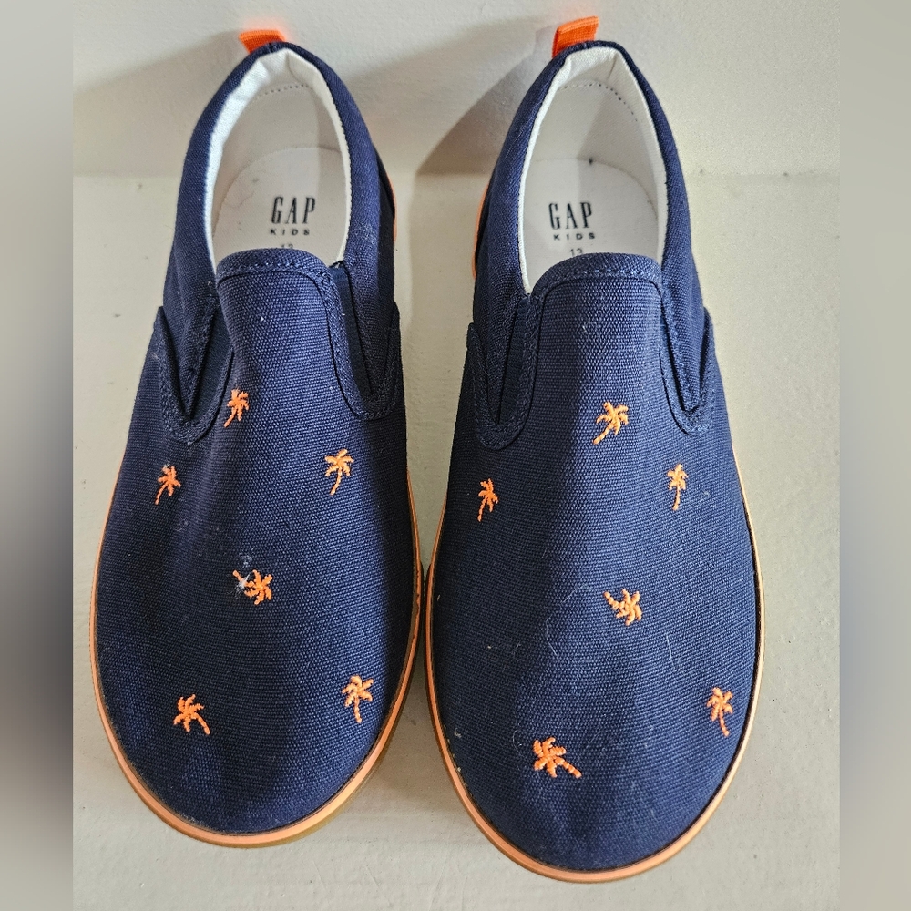 Gap Kids Embroidered Palm Trees Canvas Slip On Shoes Sz 13